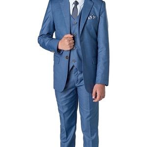 Slim Fit Boys’ 3p. SUIT w/shirt, tie and hankie.